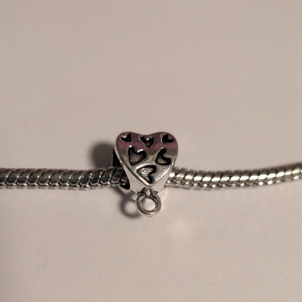 Silver Heart Charm for Pandora Style‎ Bracelet